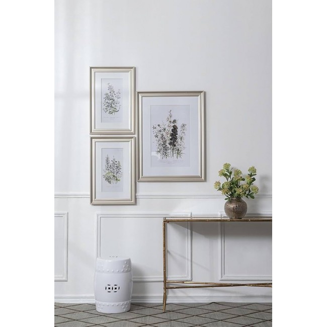 طقم لوحات فنية جدارية نباتية مؤطرة من 3 قطع 8426