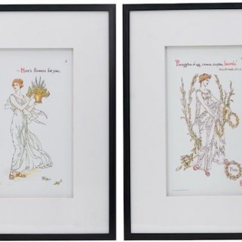 طقم لوحات فنية جدارية بتصميم شخصيات أسطورية مؤطرة من قطعتين8427