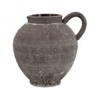 فازه سيراميك بلون رمادي بني عتيق ومقبض واحد 8336