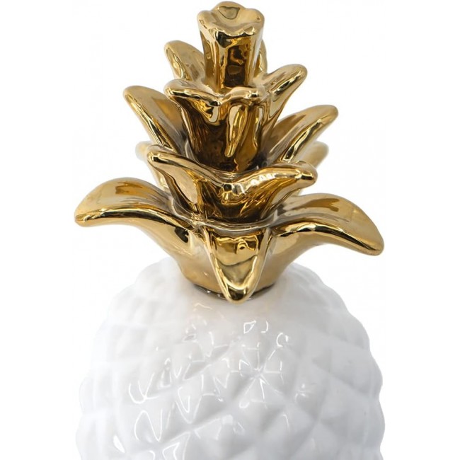 تحفه مصنوعه من السراميك شكل الاناناس باللون الابيض والذهبي 8226 تحفه مصنوعه من السراميك شكل الاناناس باللون الابيض والذهبي 8226