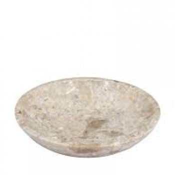 صحن ديكور بيج اللون مصنوع يدوياً من الحجر الطبيعي8274