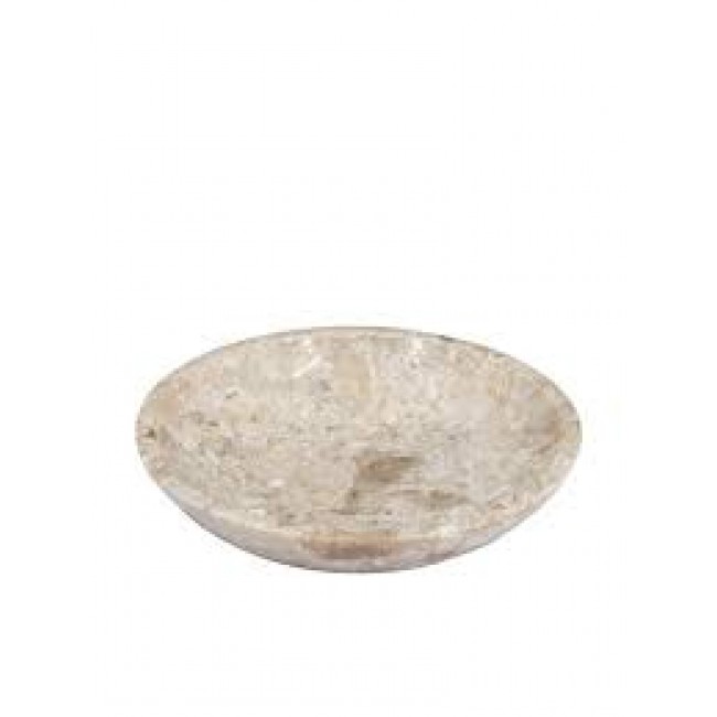 صحن ديكور بيج اللون مصنوع يدوياً من الحجر الطبيعي8274