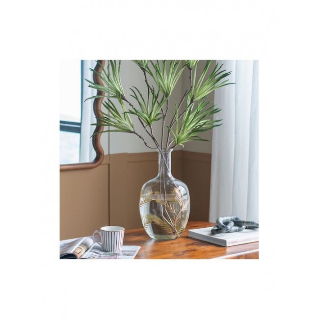 فازه زجاجيه بنقوش زهور ذهبية بلمسات عصريه متوفر الحجمين 8260 فازه زجاجيه بنقوش زهور ذهبية بلمسات عصريه متوفر الحجمين 8260