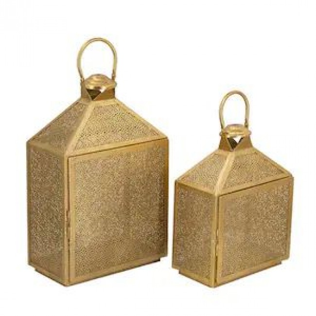 فوانيس معدنية ذهبية اللون بتصميم اوربي متوفر حجمين 8216 فوانيس معدنية ذهبية اللون بتصميم اوربي متوفر حجمين 8216