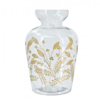 فازه زجاجية بزخارف نباتية ذهبية بتصميم اوربي 8262 فازه زجاجية بزخارف نباتية ذهبية بتصميم اوربي 8262