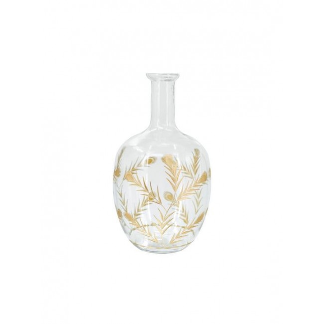 فازه زجاجيه بنقوش زهور ذهبية بلمسات عصريه متوفر الحجمين 8260 فازه زجاجيه بنقوش زهور ذهبية بلمسات عصريه متوفر الحجمين 8260
