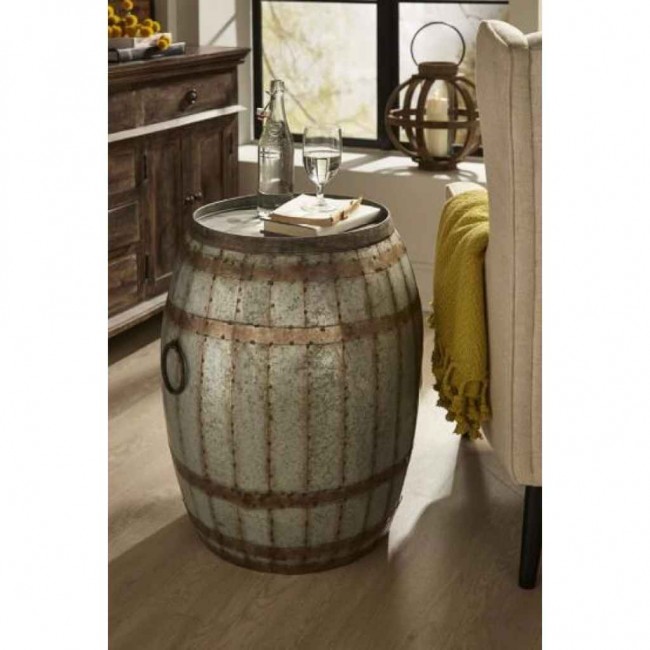 طاوله جانبيه بتصميم برميل بستايل اوربي 8425