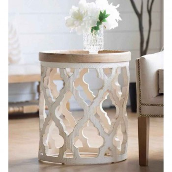 طاوله داائريه جانبيه سطح من الخشب الطبيعي بتصميم اوربي 7792 طاوله داائريه جانبيه سطح من الخشب الطبيعي بتصميم اوربي 7792