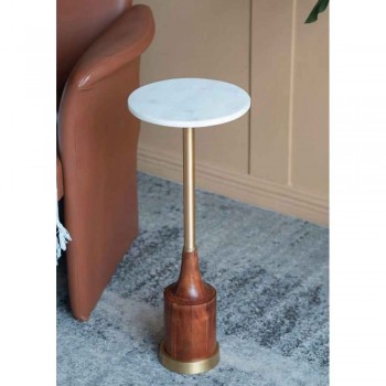 طاوله جانبيه مستديره بسطح رخام وقاعده خشبيه مطعم بمعدن ذهبي 7904 طاوله جانبيه مستديره بسطح رخام وقاعده خشبيه مطعم بمعدن ذهبي 7904