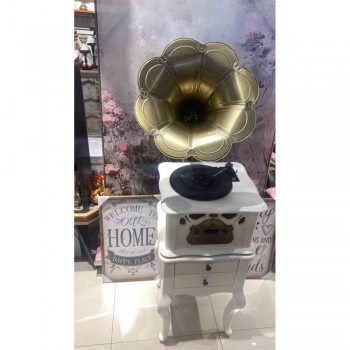 جرامفون خشب زان ابيض ارتفاع 92cm جرامفون خشب زان ابيض ارتفاع 92cm