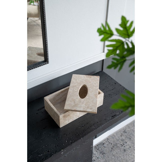 علبه مناديل من الحجر الطبيعي بلمسه كلاسيكيه فاخره 8273