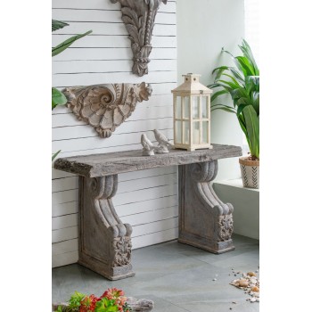 كونسول جداري بتصميم يوناني باللون الرمادي المنحوتة 8416
