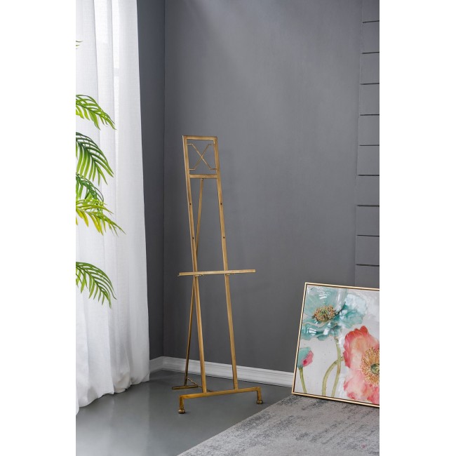 حامل عرض أرضي معدني بلون ذهبي بتصميم كلاسيك متوفر الحجمين 8269 حامل عرض أرضي معدني بلون ذهبي بتصميم كلاسيك متوفر الحجمين 8269