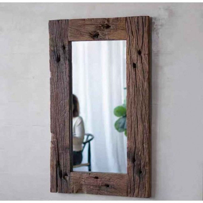 مرايا جداريه باطار خشب معتق طبيعي بتصميم ريفي انيق L7739 مرايا جداريه باطار خشب معتق طبيعي بتصميم ريفي انيق L7739