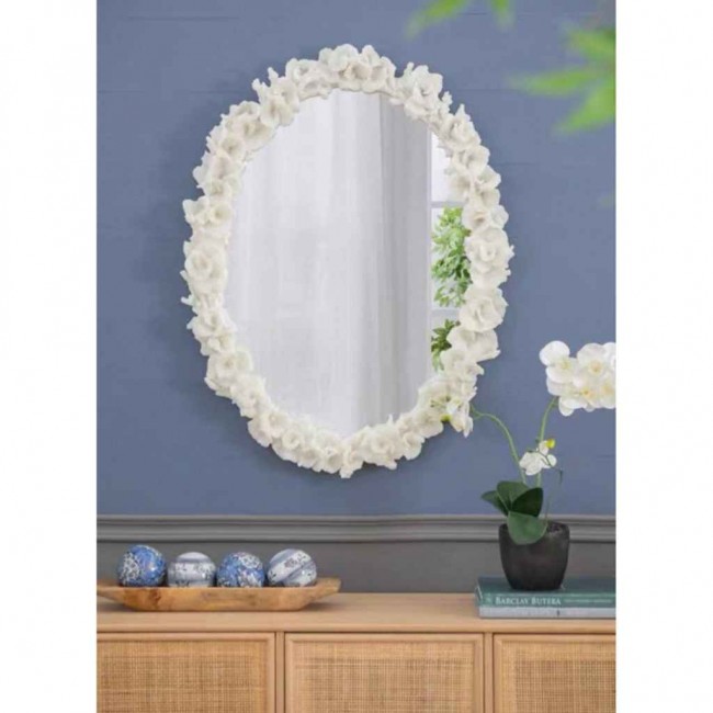 مرايا جدارية فاخره باطار منحوت من راتنج بتصميم الورد L7741 مرايا جدارية فاخره باطار منحوت من راتنج بتصميم الورد L7741