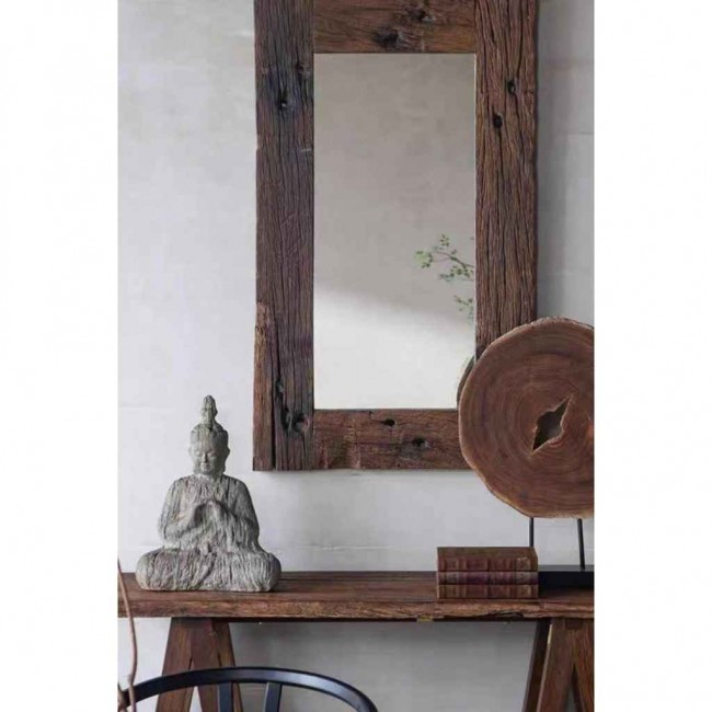مرايا جداريه باطار خشب معتق طبيعي بتصميم ريفي انيق L7739 مرايا جداريه باطار خشب معتق طبيعي بتصميم ريفي انيق L7739
