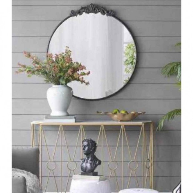 مرايا جداري دائره بإطار أسود بتصميم أوربي مثالي لديكور المنزل 7719برتفاع 97.8cm مرايا جداري دائره بإطار أسود بتصميم أوربي مثالي لديكور المنزل 7719برتفاع 97.8cm