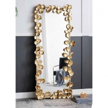 مرايا أرضية بإطار ورد ذهبي بتصميم مودرن 7716 مرايا أرضية بإطار ورد ذهبي بتصميم مودرن 7716