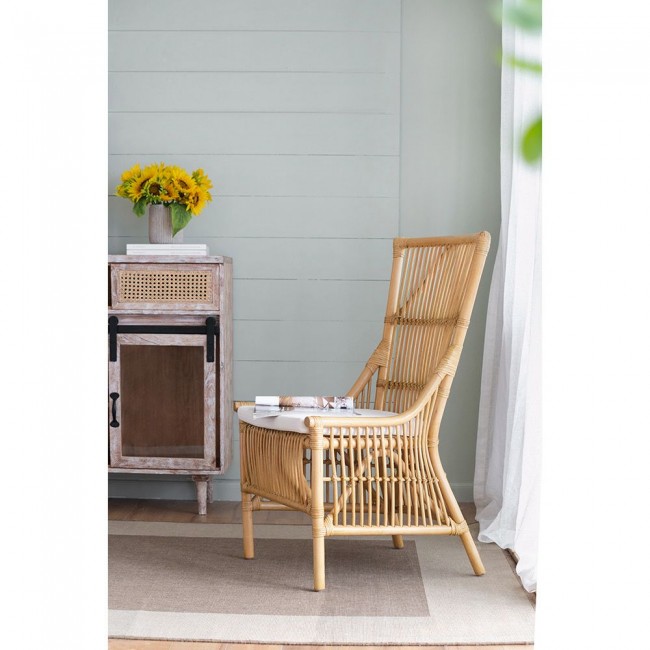كرسي مصنوع من الخيزران الطبيعي بتصميم ريفي اوربي 8387