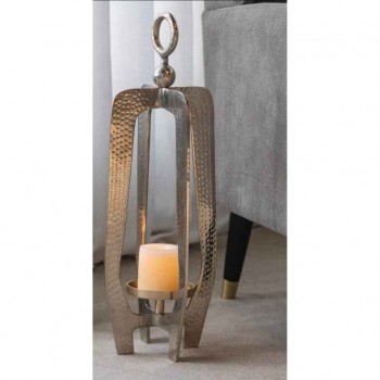 شمعدان فضي معدن بتصميم عصري أنيق 8144