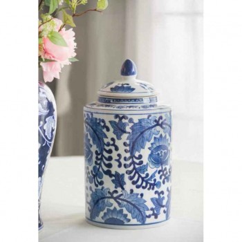 فازه سيراميك بنقوش زهور زرقاء فاخره 8128 فازه سيراميك بنقوش زهور زرقاء فاخره 8128