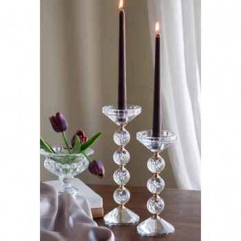 شمعدان زجاجي شفاف فاخر متوفر حجمين 7932 شمعدان زجاجي شفاف فاخر متوفر حجمين 7932