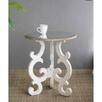 طاوله جانبيه مستديره بمرايا بتصميم شابي شيك 8113