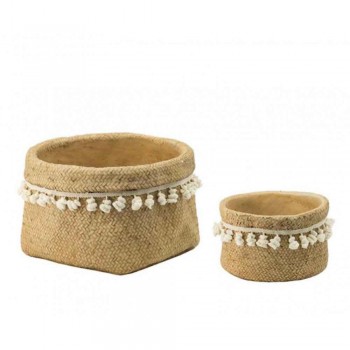 طقم مركن فخار بتصميم ريفي انيق العدد2  8098