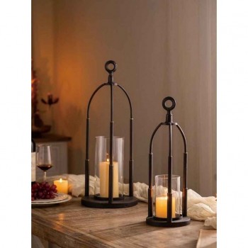 شمعدان فولاذي اسود رائع لحاملي الشموع متوفر حجمين -5717 شمعدان فولاذي اسود رائع لحاملي الشموع متوفر حجمين -5717