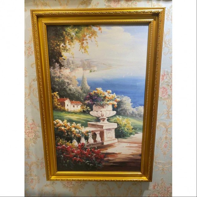 لوحه جداري كالنفس باطار خشب ذهبي -6658 لوحه جداري كالنفس باطار خشب ذهبي -6658