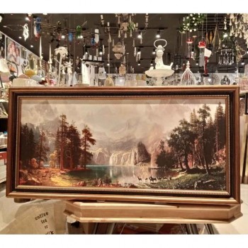 لوحه جداري مطبوع كالنفس باطار خشب ذهبي -5335 لوحه جداري مطبوع كالنفس باطار خشب ذهبي -5335