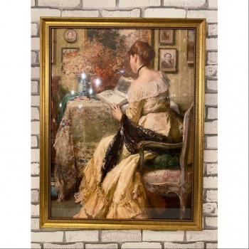 لوحه جداريه كالنفس باطار خشبي ذهبي 7804-2 لوحه جداريه كالنفس باطار خشبي ذهبي 7804-2