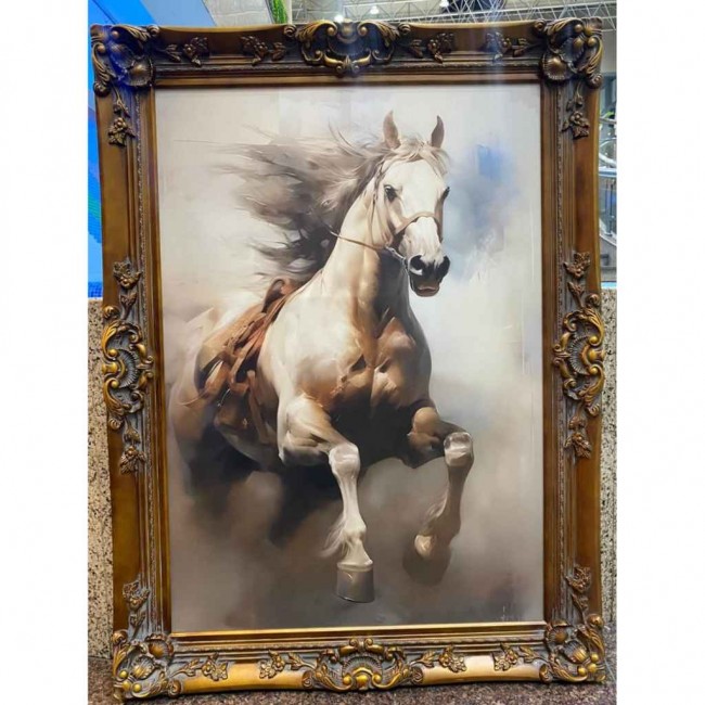 لوحه جداري مطبوع كالنفس باطار خشبي كلاسيك -6653