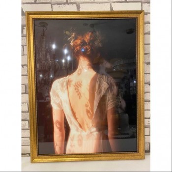 لوحه جداريه كالنفس باطار خشبي ذهبي 7804-1 لوحه جداريه كالنفس باطار خشبي ذهبي 7804-1