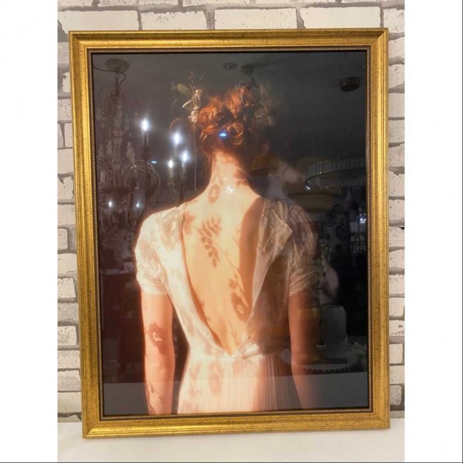 لوحه جداريه كانفس باطار خشبي ذهبي 7804-1