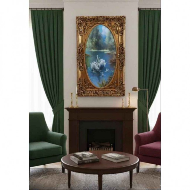 لوحة جدارية فنية كلاسيكيةكانفس بإطار ذهبي مزخرف 6652