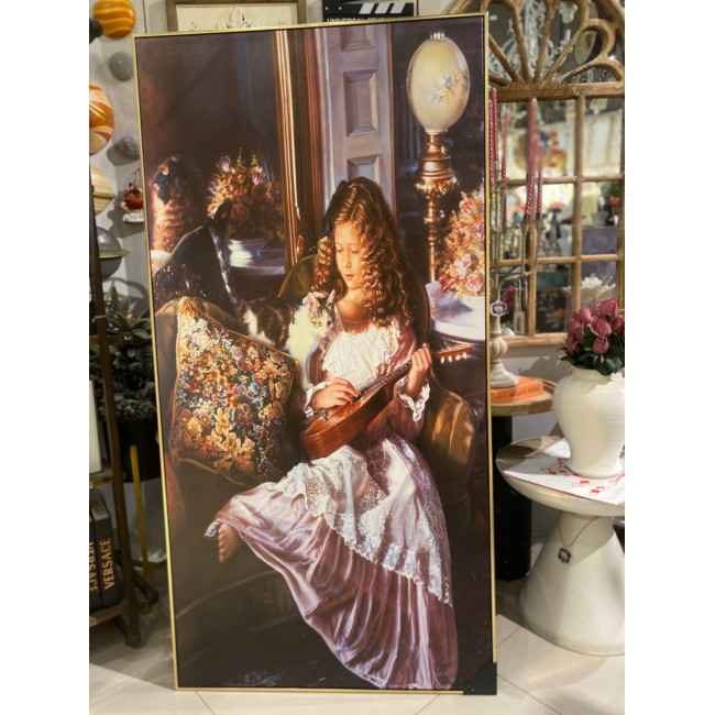 لوحه باطار خشبي كانفس ذهبي -k15 لوحه باطار خشبي كانفس ذهبي -k15