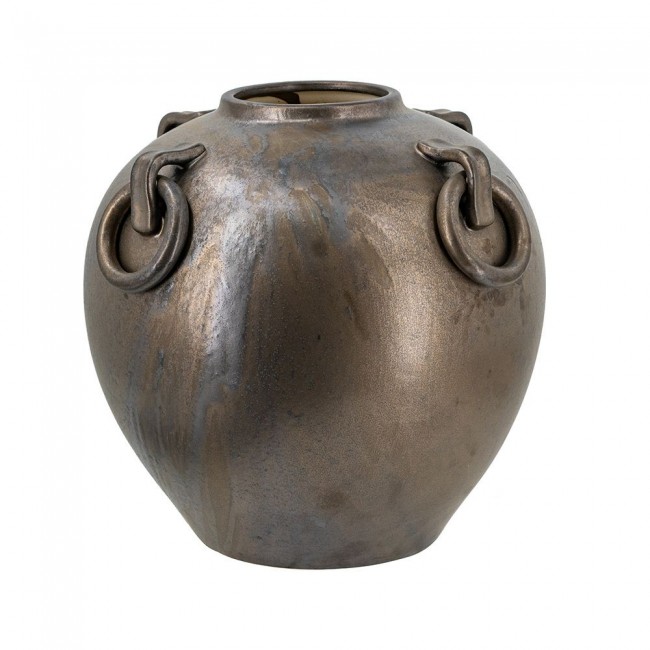 فازه سيراميك بمقابض حلقية بارزة بلمسات اوربيه كلاسيكيه 8329