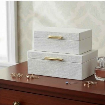 طقم صندوق خشبي مغطاه بالجلد البارز بتصميم اوربي العدد 2 8363 طقم صندوق خشبي مغطاه بالجلد البارز بتصميم اوربي العدد 2 8363