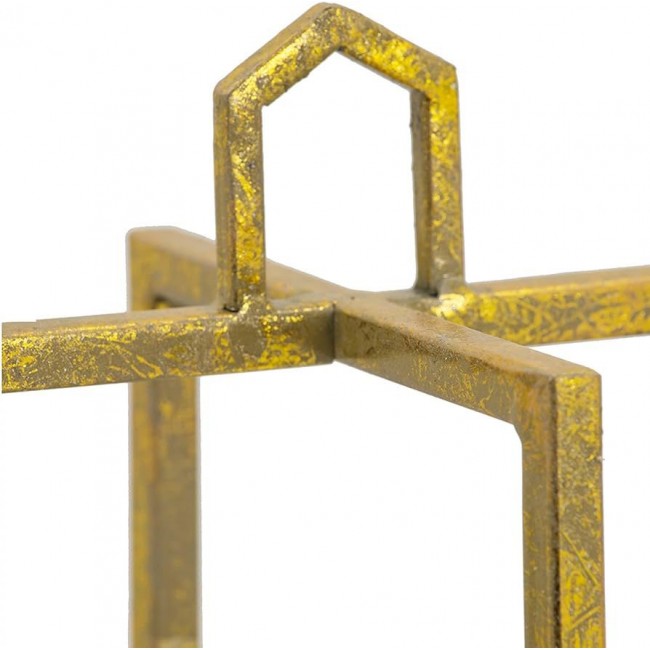 طقم شمعدان معدن بتصميم فانوس هندسي عدد 3 قطع 8270