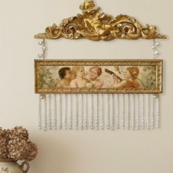 ديكور حائط كلاسيك ذهبي مع صورة انجل وخرز بتصميم اوربي 9273 ديكور حائط كلاسيك ذهبي مع صورة انجل وخرز بتصميم اوربي 9273