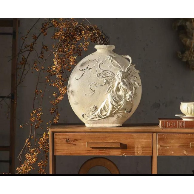 فازه سيراميك فاخره تجمع بين الطراز الريفي الأنيق واللمسات الفنية البارزةL9391