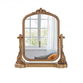مرايا طاولة زينة خشبيه ذهبي ومزخرف على الطراز الاوربي 9293