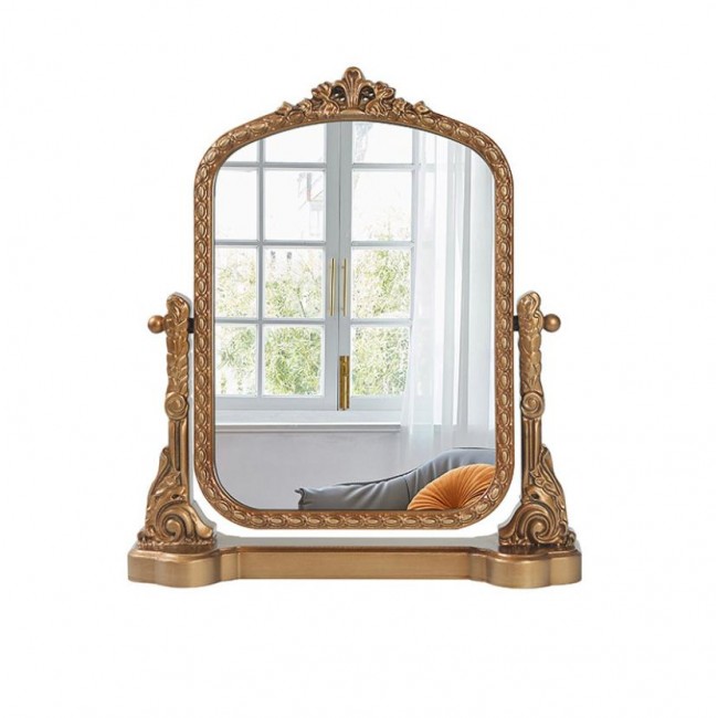 مرايا طاولة زينة خشبيه ذهبي ومزخرف على الطراز الاوربي 9293
