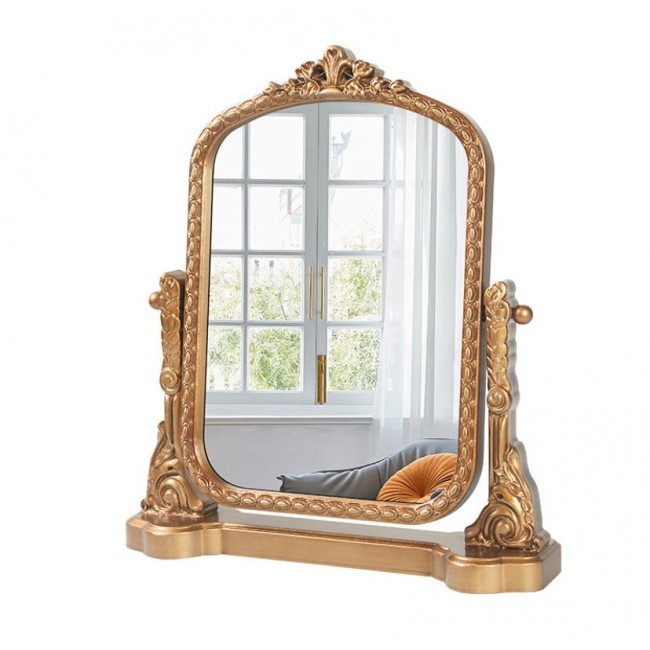 مرايا طاولة زينة خشبيه ذهبي ومزخرف على الطراز الاوربي 9293