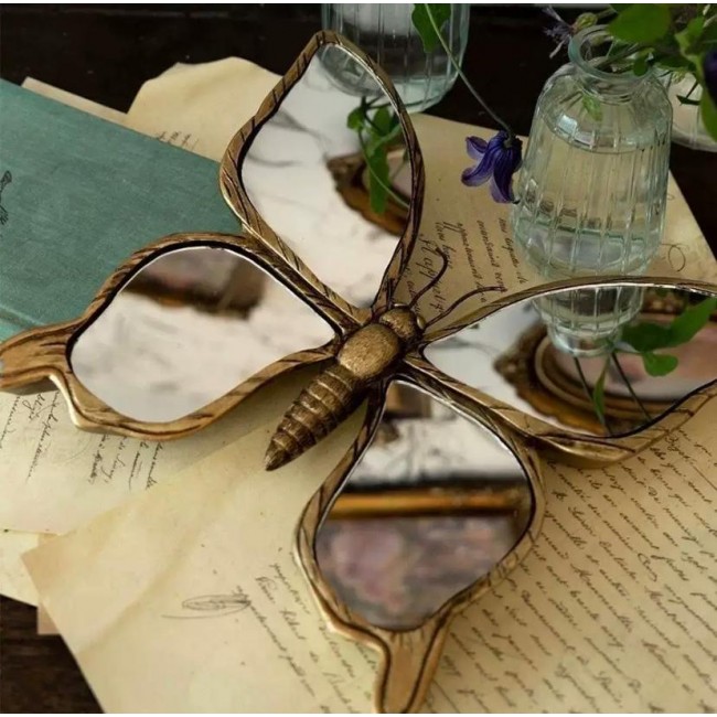 مرايا جداري مزخرفة على شكل فراشة ذهبيةL9271