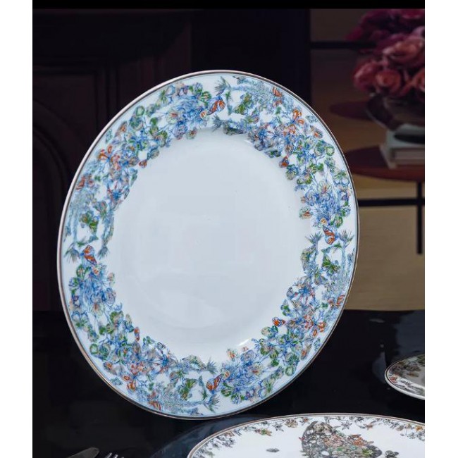 طقم صحن سيراميك مزخرف بتصميم الفراشه ومزخرفه بالحوافبلمسات اوربيه العدد 2 L9079 طقم صحن سيراميك مزخرف بتصميم الفراشه ومزخرفه بالحوافبلمسات اوربيه العدد 2 L9079