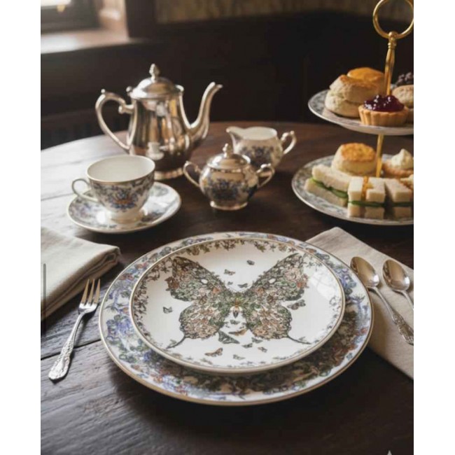 طقم صحن سيراميك مزخرف بتصميم الفراشه ومزخرفه بالحوافبلمسات اوربيه العدد 2 L9079 طقم صحن سيراميك مزخرف بتصميم الفراشه ومزخرفه بالحوافبلمسات اوربيه العدد 2 L9079