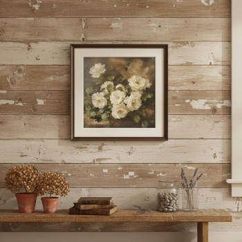 لوحه جداريه فنيه مطبوع كانفس باطار خشب بتصميم فكتوري 8676