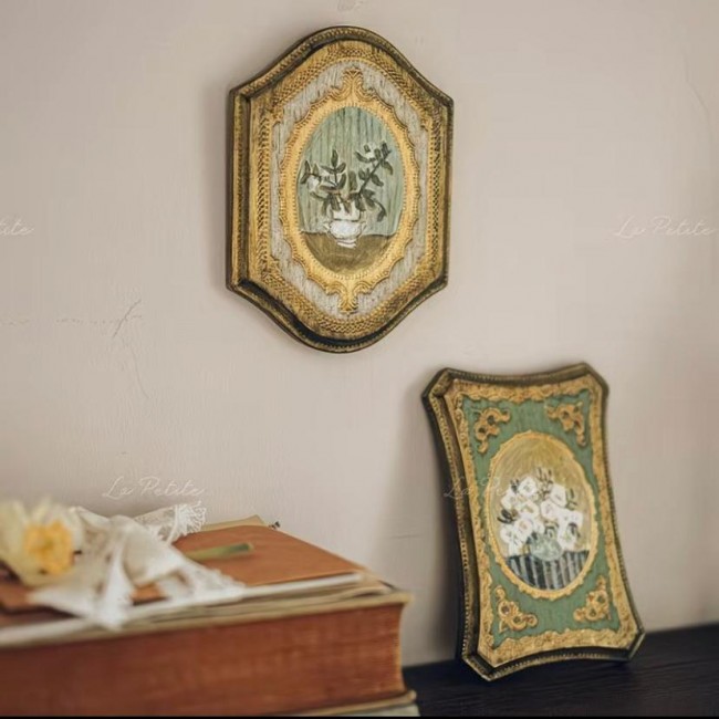 طقم لوحه جداريه من الخشب بتصميم ريفي اوربي العدد2 قطع9299